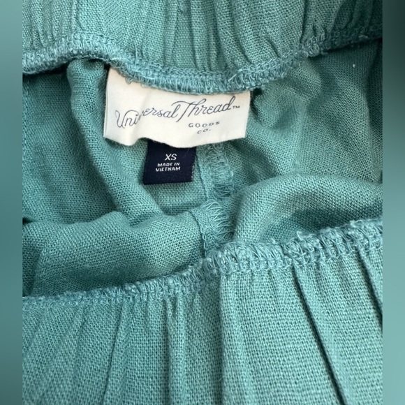 WOMEN'S UNIVERSAL THREAD GREEN LINEN TAPERED PANTS LEG SIZE XS - Picture 7 of 7